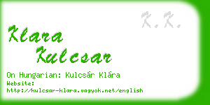 klara kulcsar business card